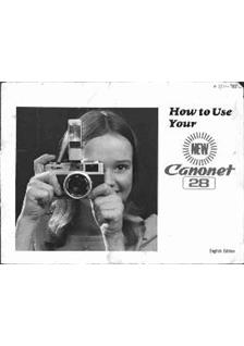 Canon Canonet 28 manual. Camera Instructions.